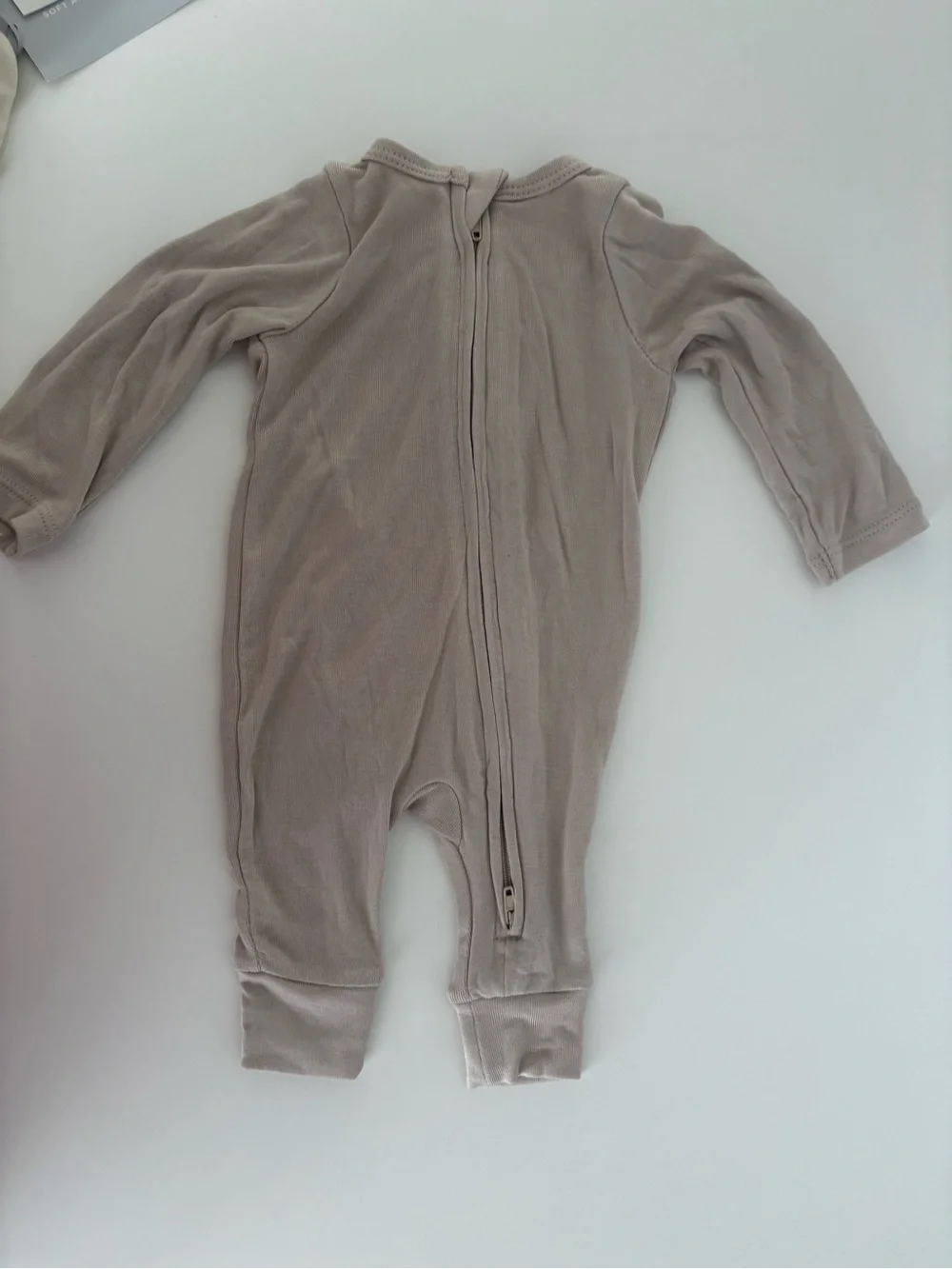 cloud island Neutral 2-Pack Footed Zipper Pajamas - Cream & Taupe newborns